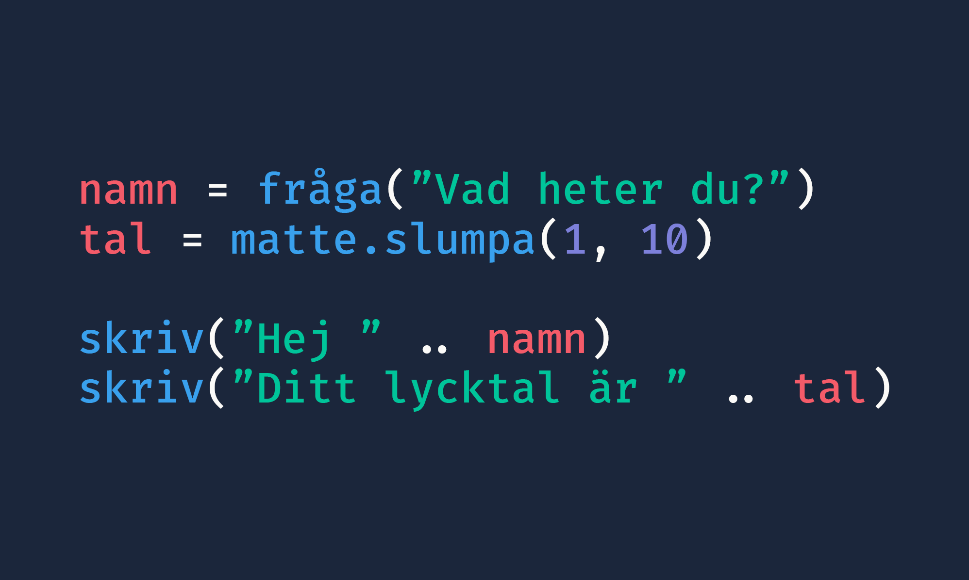 Example code written in Koda
