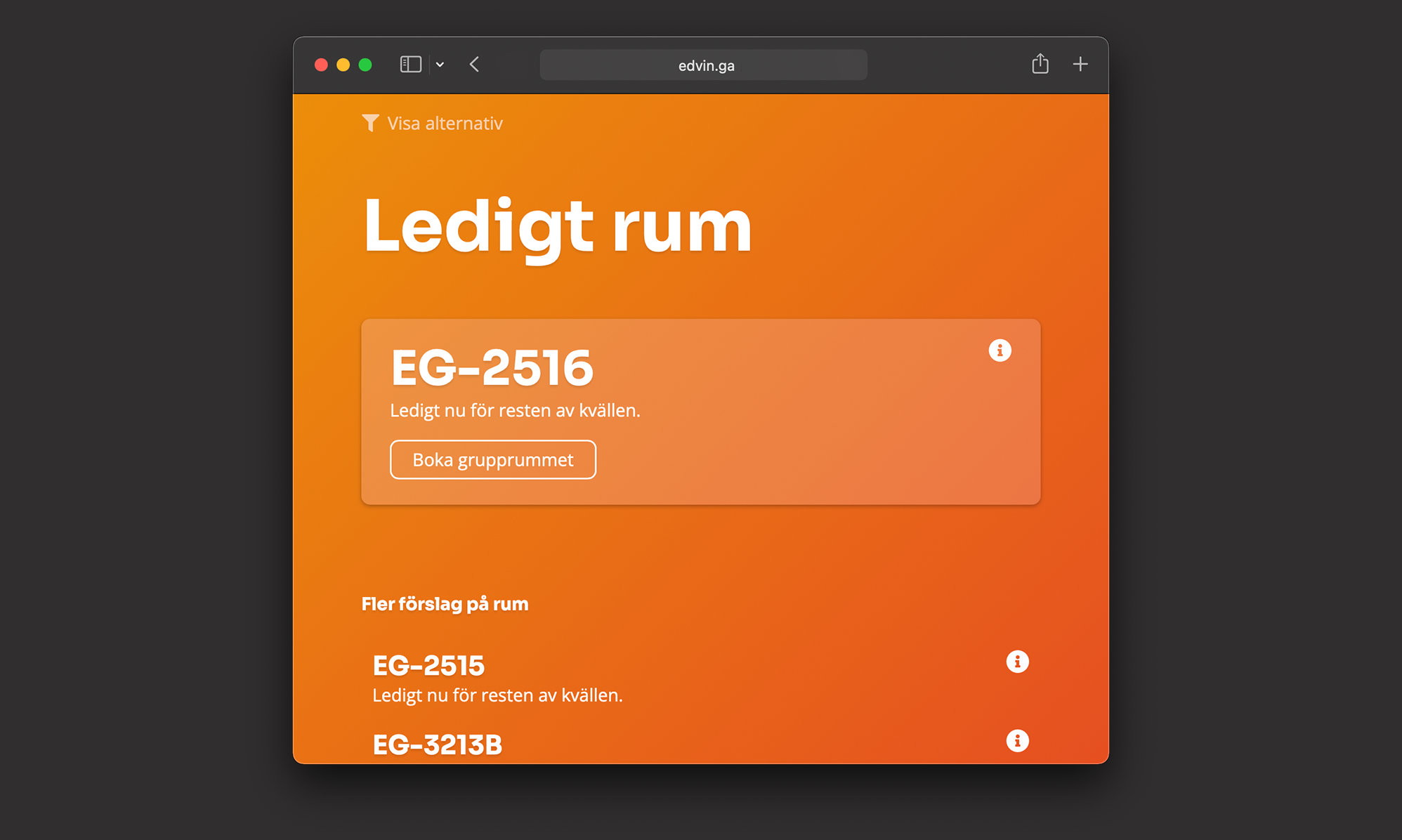 Screenshot of the web app